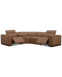 Lovro 5-Pc. Leather Sectional with 2 Power Motion Chairs & 1 Console, Created for Macy's