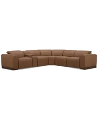 Lovro -Pc. Leather Sectional with 2 Power Motion Chairs & 1 Console
