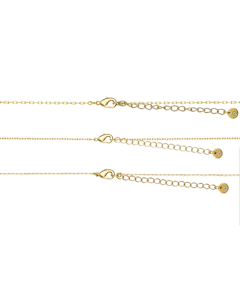 Unwritten Cubic Zirconia Heart Y-Neck Layered Necklace Set