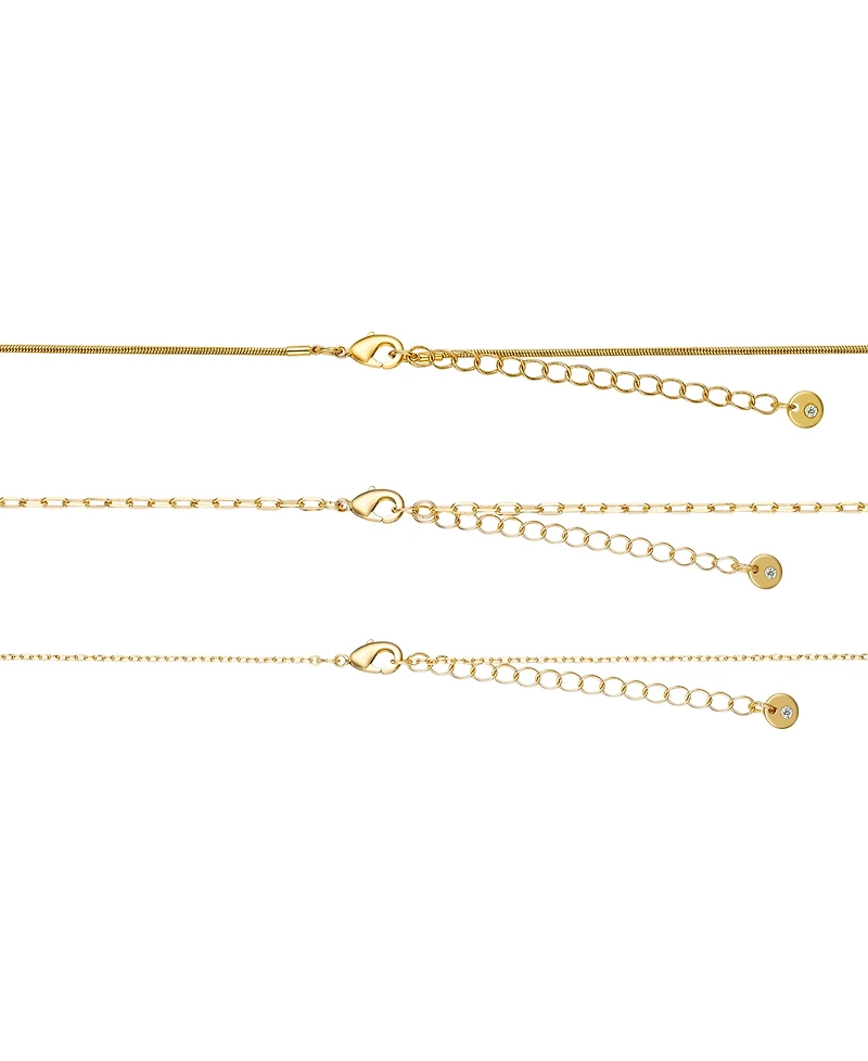 Unwritten Cubic Zirconia Star Paperclip Layered Necklace Set