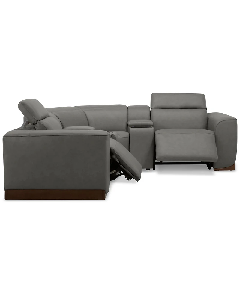 Lovro 5-Pc. Leather Sofa with 2 Power Motion Chairs & Consoles, Created for Macy's