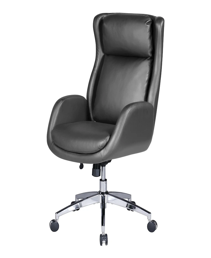 Office Star Blanchard Office Chair in Black Leatherette Upholstery