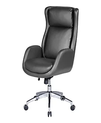 Office Star Blanchard Office Chair in Black Leatherette Upholstery