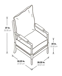 Office Star Eliza Black Spindle Chair with Graphite Fabric