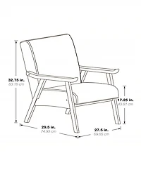 Office Star Weldon Armchair in Linen Fabric with Black Finished Frame