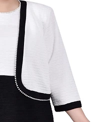 Ny Collection Plus 3/4 Sleeve Textured Knit 2 Piece Dress Set