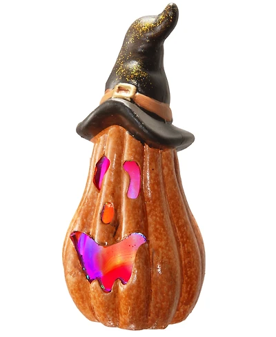 National Tree Company 8" Halloween Jack O' Lantern with Led Lights, Orange