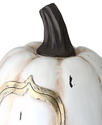 National Tree Company 13" White Pumpkin Boo Sign Decoration, Halloween Collection