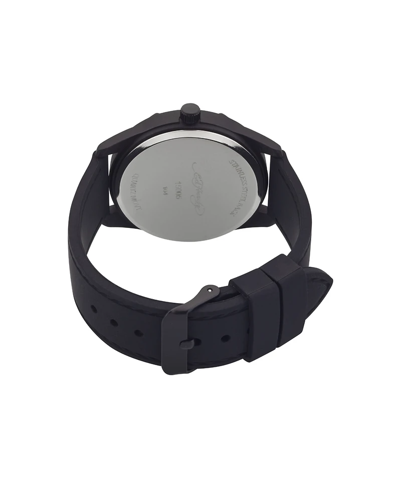 Ed Hardy Women's Matte Black Silicone Strap Watch 40mm