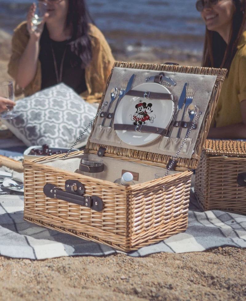 Picnic Time Disney Mickey Mouse Minnie Mouse Classic Picnic Basket, Service for 2