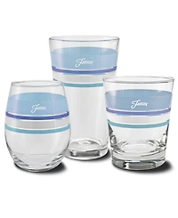 Fiesta Coastal Blues Edgeline 15-Ounce Tapered Dof Double Old Fashioned Glass Set of 4