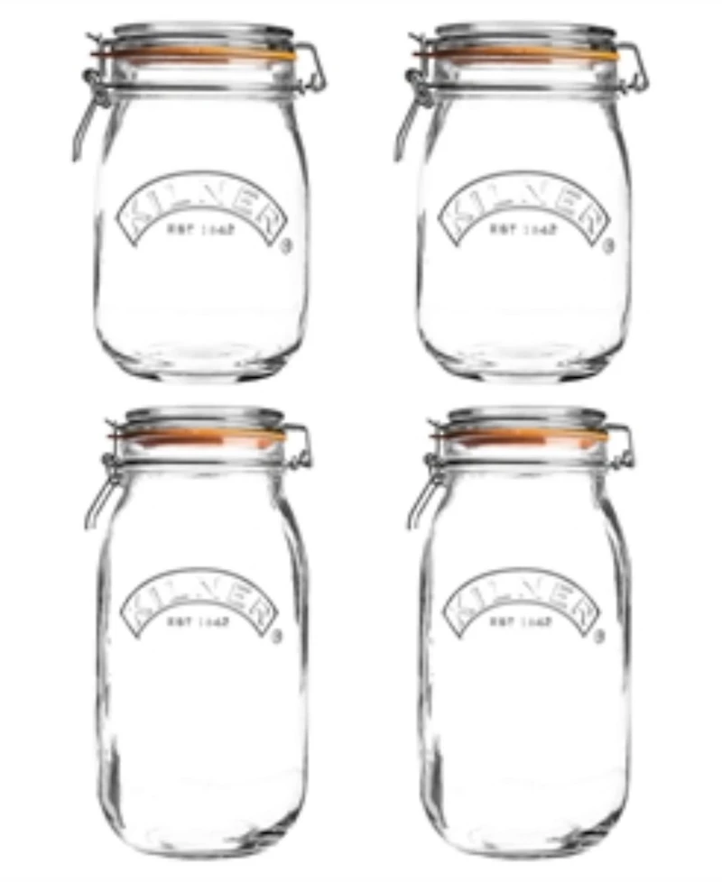 Kilner Set of 4 Round Clip Top Jars