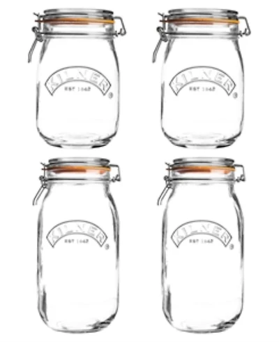 Kilner Set of 4 Round Clip Top Jars