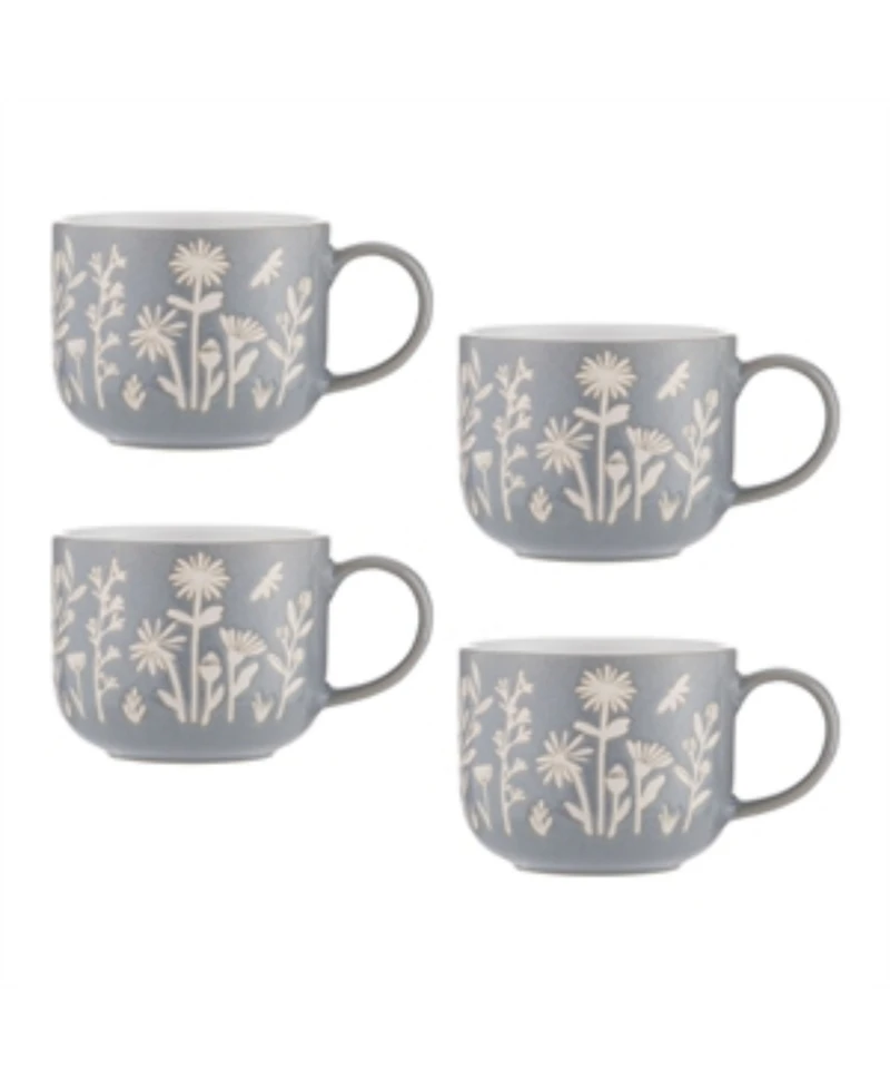 Mason Cash In The Meadow Set of 4 Blue Daisy Mugs