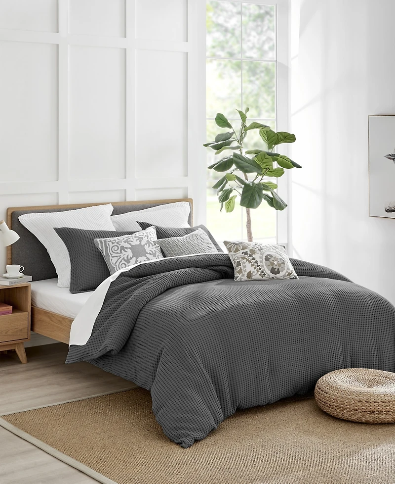 Levtex Mills Waffle Textured 3-Pc. Duvet Cover Set, Full/Queen