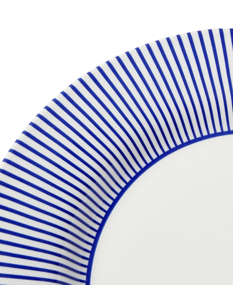 Spode Blue Italian Steccato Dinner Plates, Set of 4