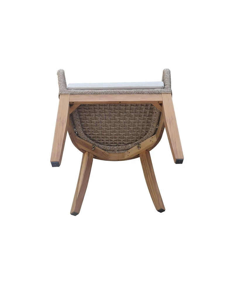 International Concepts Set of Two Outdoor Teak Patio Dining Chair with Cushions