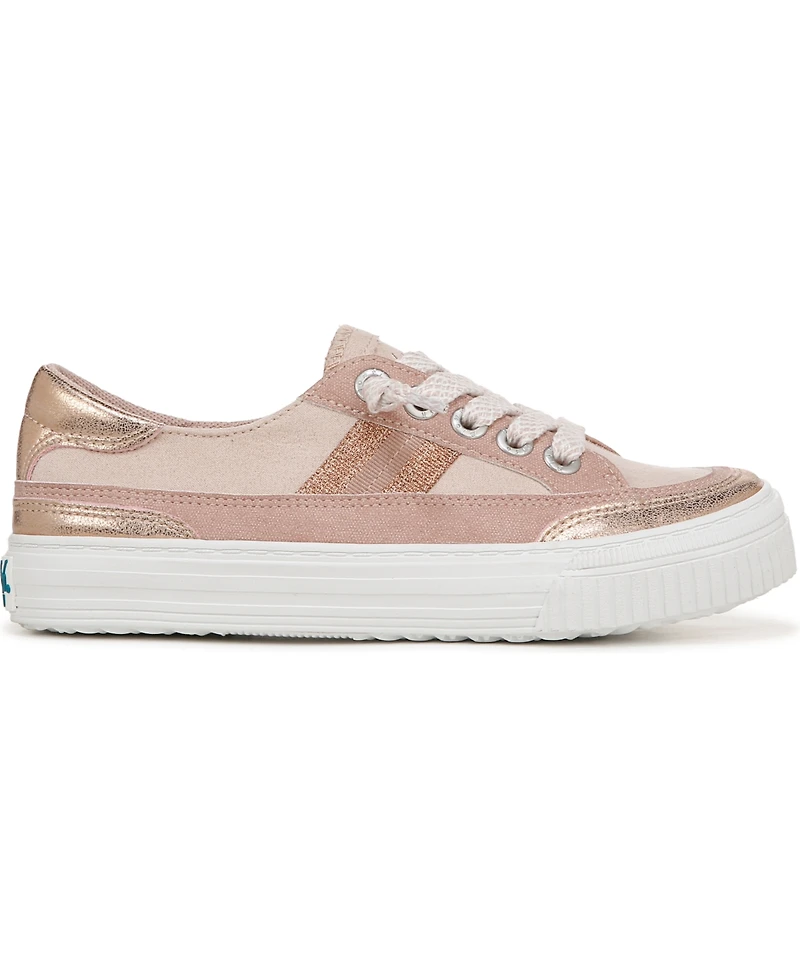 Blowfish Malibu Women's Alex Lace Up Sneakers - Rose Gold Fabric/Faux Leather
