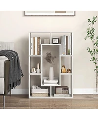 7-Cube Geometric Bookshelf with Anti-Toppling Device Modern Open Bookcase