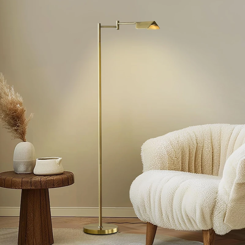 Leaf Modern Pharmacy Reading Led Floor Lamp with Adjustable Neck (53")