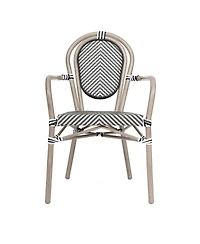 Merrick Lane Mael Set Of Four Stacking Thonet Bistro Style Chair With Arms, Textilene Seat