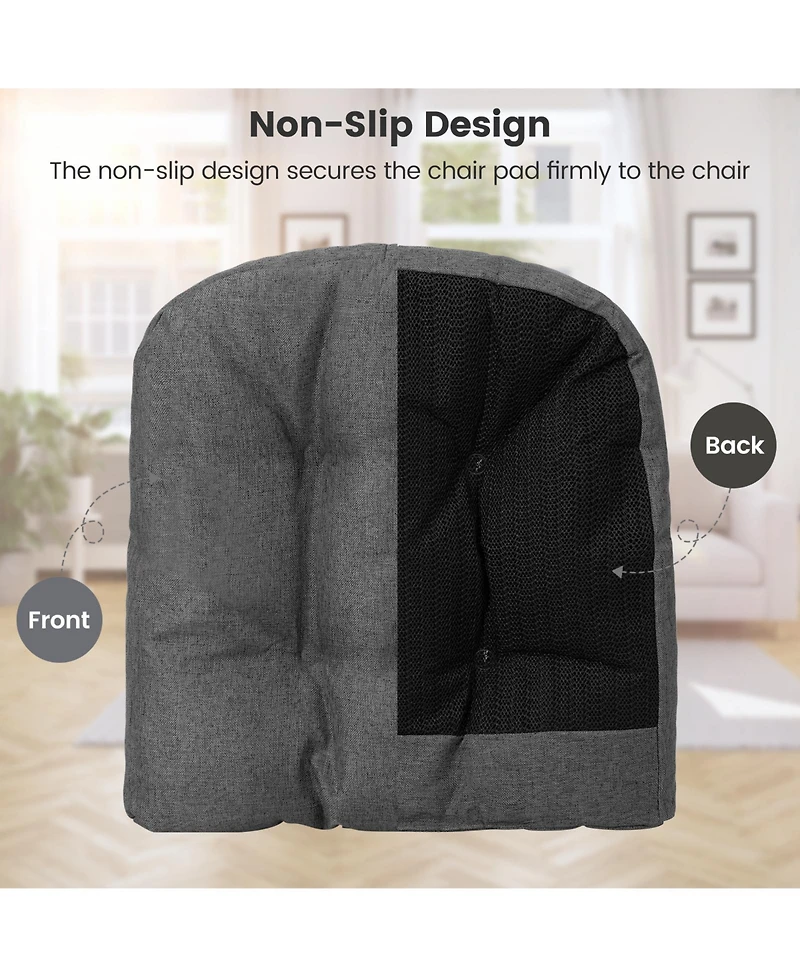 4 Pack U-Shaped Chair Pads with Polyester Cover