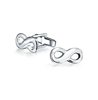 Bling Jewelry Forever Eternal Love Infinity Cufflinks Husband Boyfriend Shirt Cuff Link Groom Gift Sterling Silver Bullet Hinge Back