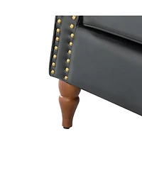 Edwin Transitional Comfy Armchair with Button-Tufted