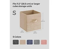 Slickblue Storage Cubes, Non-Woven Fabric Bins with Double Handles, Set of 8, Closet Organizers for Shelves, Foldable, Clothes