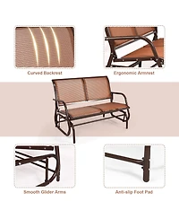 Sugift Swing Glider Chair 48 Inch Loveseat Rocker Lounge Backyard