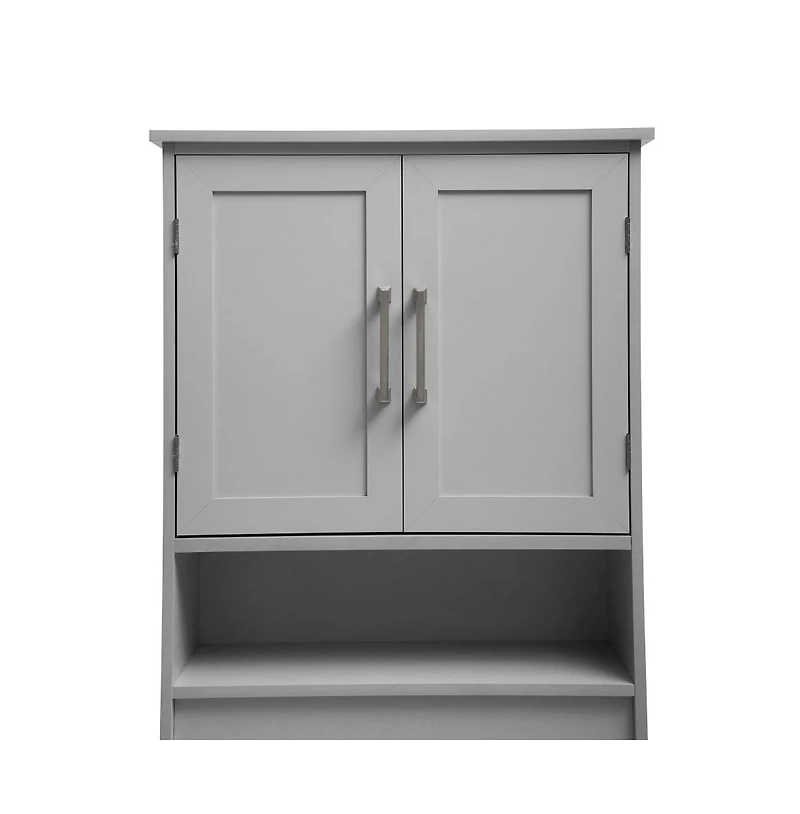 Merrick Lane Vigo Over The Toilet Bathroom Organizer With Shelves And Magnetic Closure Doors