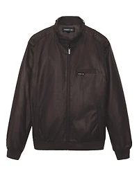 Members Only Men's Faux Leather Iconic Racer Jacket