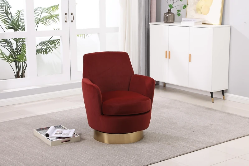Streamdale Swivel Barrel Chair with Gold Base