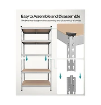 Slickblue 5-Tier Storage Shelves, Garage Storage, Boltless Assembly, Adjustable Shelving Unit