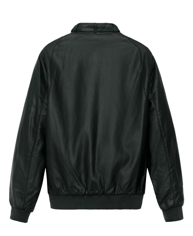 Members Only Men's Faux Leather Iconic Racer Jacket