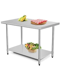 Sugift 30 x 48 Inch Stainless Steel Table Commercial Kitchen Worktable