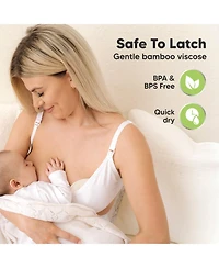 KeaBabies Maternity 14pk Organic Nursing Pads, Washable Breast Pads + Wash Bag, Reusable Nipple