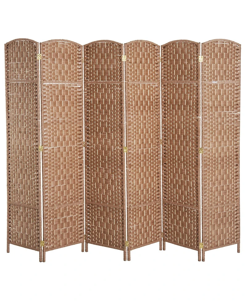 Homcom Panel Resin Wicker Folding Room Divider Privacy Screen Home Office Decor