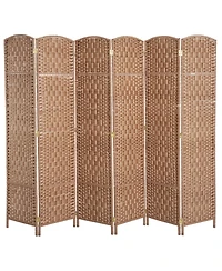 Homcom Panel Resin Wicker Folding Room Divider Privacy Screen Home Office Decor