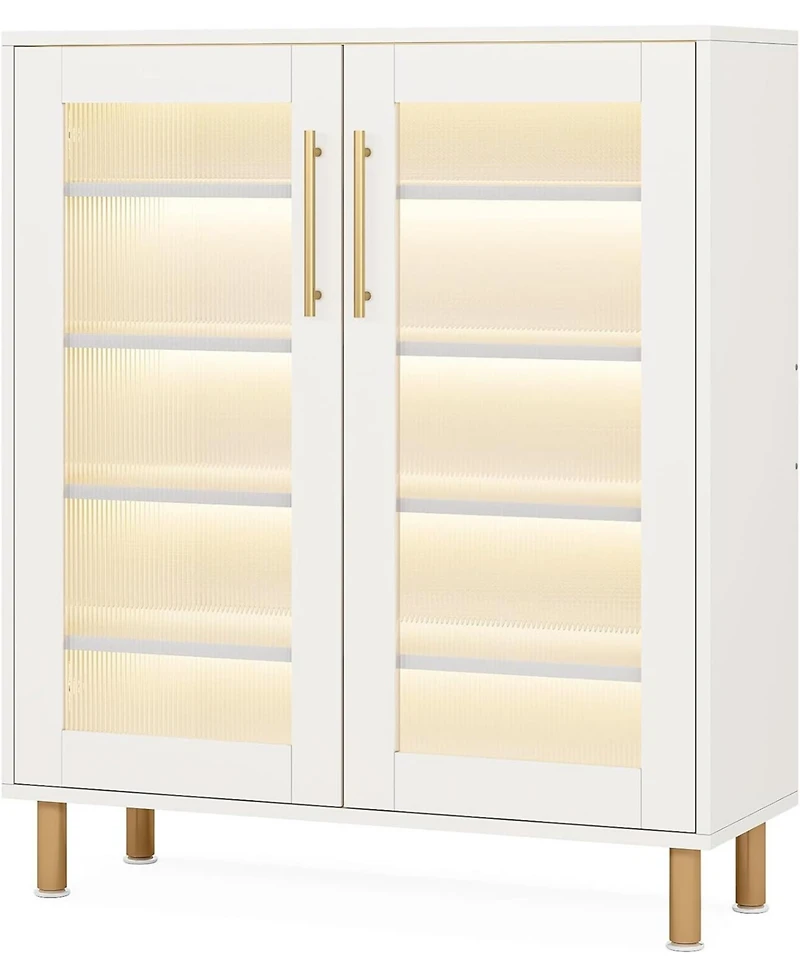 Tribesigns Shoe Cabinet with Acrylic Doors and Led Light