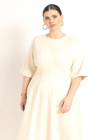 Eloquii Women's Plus Seam Detail Ponte Work Dress