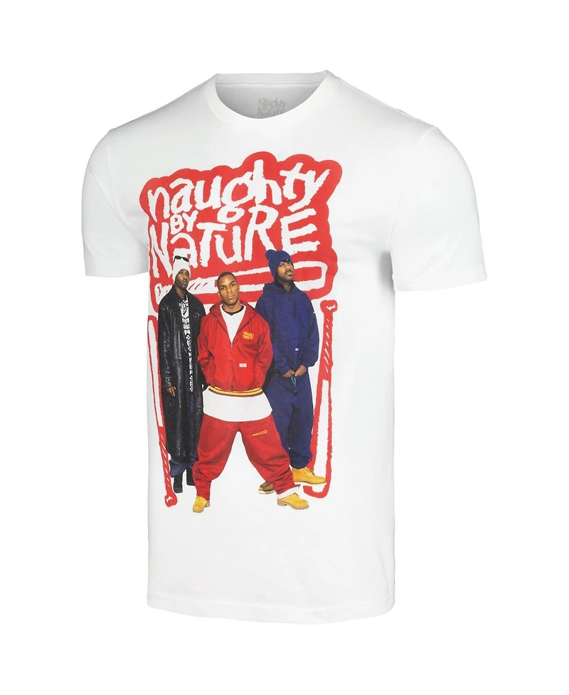 Global Merch Men's White Naughty by Nature Photo Bats T-Shirt
