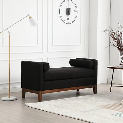 Streamdale 53.5"W Elegant Upholstered Bench, Ottoman
