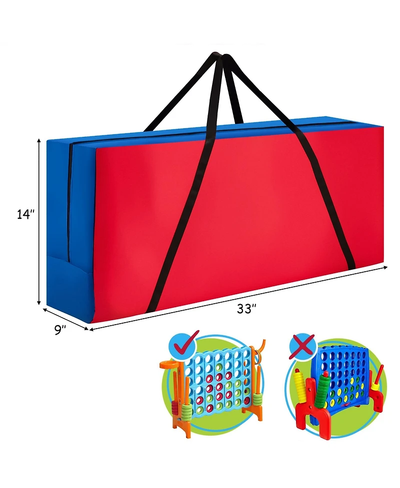2 Pcs Giant 4 in A Row Jumbo 4-to-Score Game Set W/Storage Carrying Bag for Kids Adult