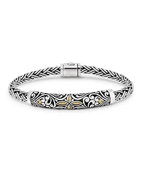 Devata Bali Filigree with Paddy Oval 5mm Chain Bracelet in Sterling Silver and 18K Gold