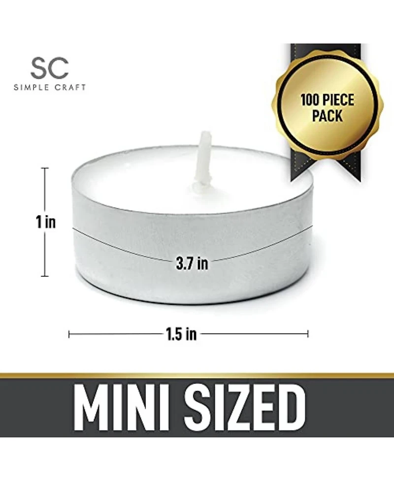 Pack Smokeless Unscented Long Burning Tea Lights Candles for Home
