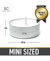 Pack Smokeless Unscented Long Burning Tea Lights Candles for Home