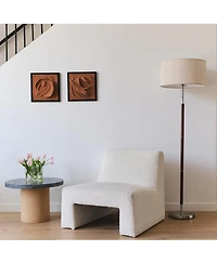 Carter 65" Led Classic Floor Lamp with Walnut Wood Finish