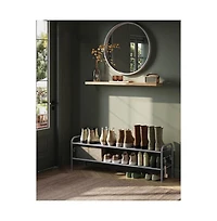 Slickblue Multi Tier Shoe Rack, Shoe Organizer, Fabric Shoe Shelf Storage, Height-Adjustable Shoe Rack, 2 Tier