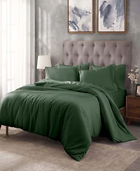 Superior Egyptian Cotton 400 Thread Count Solid Luxury Duvet Cover Set, Full/Queen